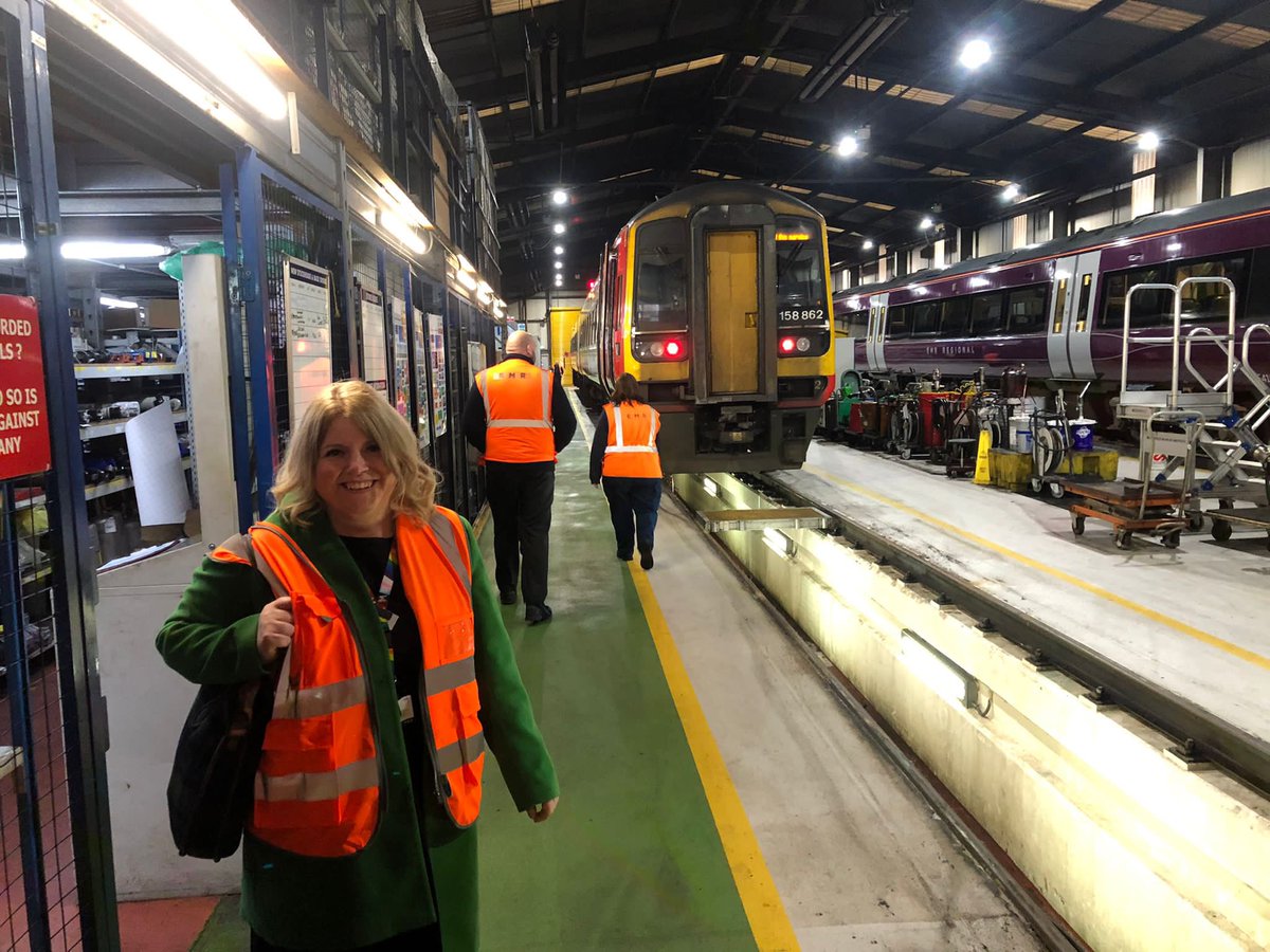 MattStacey93's tweet photo. At @weareEMR it’s #FleetFebruary. To celebrate, @daveMeredith2, the Customer Services senior team and I visited Notts Eastcroft depot to talk about cleaning and upcoming customer improvements to the fleet. Thanks to the team, who made us feel very welcome https://t.co/SY3hLThczH