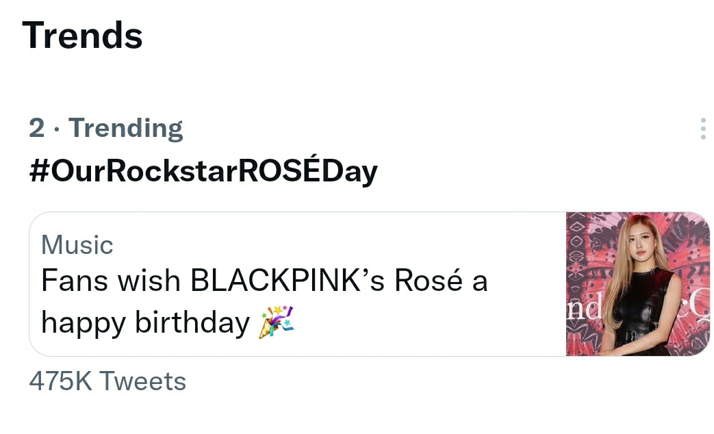 This is the FIRST time in twitter india where ROSÉ is trending at #2 😭

Indian fam can we push for #1?😳
HAPPY HALF FIFTY ROSÉ
#OurRockstarROSÉDay
#봄의시작_채영아_생일축하해
<a href="/BLACKPINK/">BLACKPINKOFFICIAL</a>