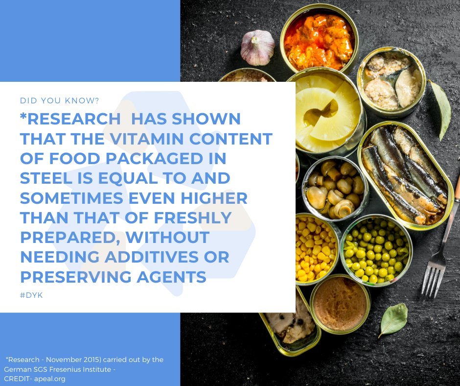 RecycleWithEl's tweet photo. #FunFactFriday #DYK #steel #recycling #steelforpackaging #steelrecyclesforever #nutritious
credit: @APEAL_EU
Did you know? https://t.co/KrvksHZo33