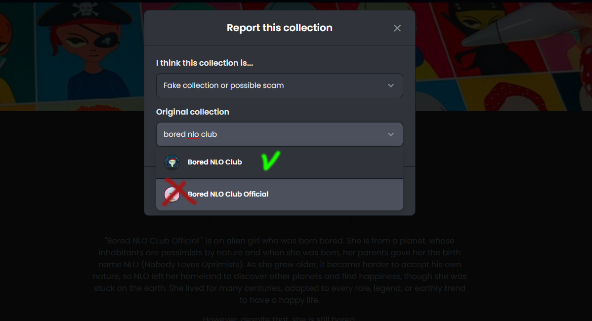 SO, my collection stoled again! Please report the account. I have added Haker background for my collection and the scammer's account has GIF. report it here: opensea.io/collection/bor… #nft #nfts #NFTCommumity #nftcollector