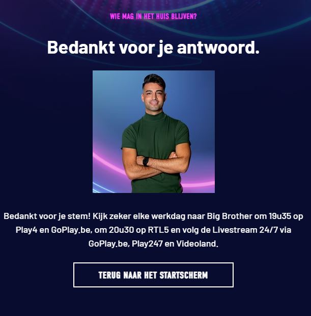 Scalyvo1's tweet photo. Mijn stem heeft hij ! !  #bigbrothernlbe https://t.co/nesSwUrVfZ