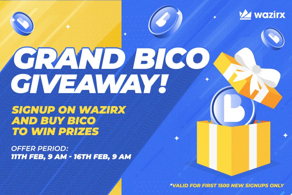 WazirXIndia's tweet photo. Sign up &amp; earn 💰

We're collaborating with Biconomy to reward new signups.  

👉 First 1500 users to buy/deposit BICO will receive $20 worth BICO. 

🗓 11th Feb, 9 AM- 16th Feb, 9 PM IST https://t.co/N1RFJkqjy1