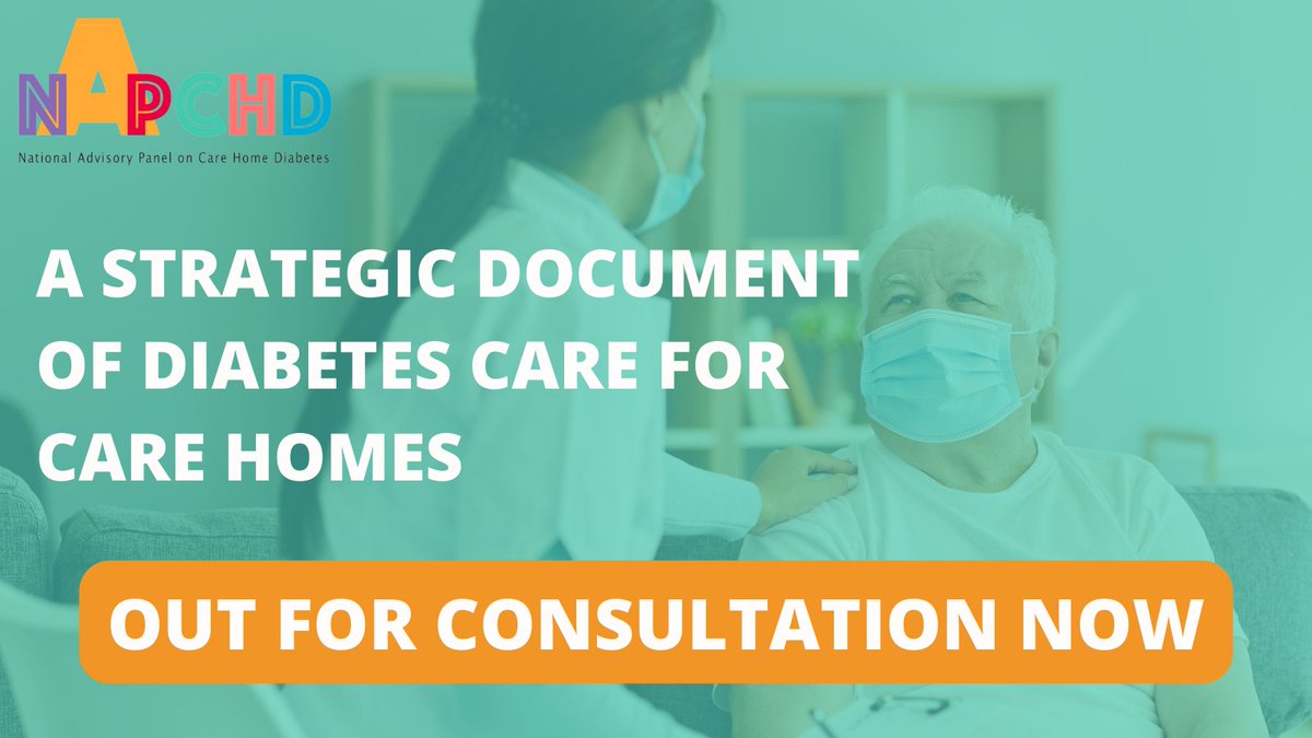 I’m excited to share that the ‘Strategic Document of Diabetes Care for Care Homes’ which was written by the National Advisory Panel on Care Home Diabetes is now out for consultation. 

If you would like to take part in this consultation, click here: bit.ly/3GFCoJp
