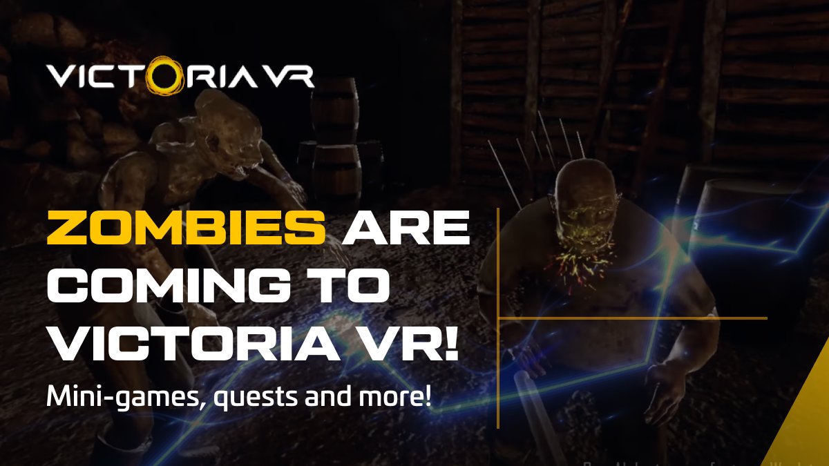 VictoriaVR's tweet photo. Zombies are coming to Victoria VR!

We're creating various different types of quests in Victoria VR. Our zombie mini-game takes place deep under the surface of Victoria VR. But you have to find your way in first!

We'll be sharing more in the coming weeks!

#VictoriaVR #Metaverse https://t.co/xL8pjolg1j