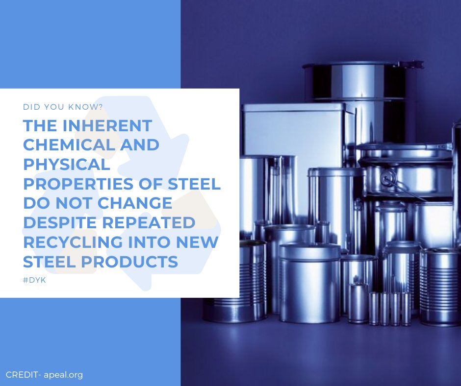 RecycleWithEl's tweet photo. #FunFactFriday #DYK #steel #recycling #steelforpackaging #steelrecyclesforever #strongsteel
credit: @APEAL_EU
Did you know? https://t.co/YlWRg45MXJ