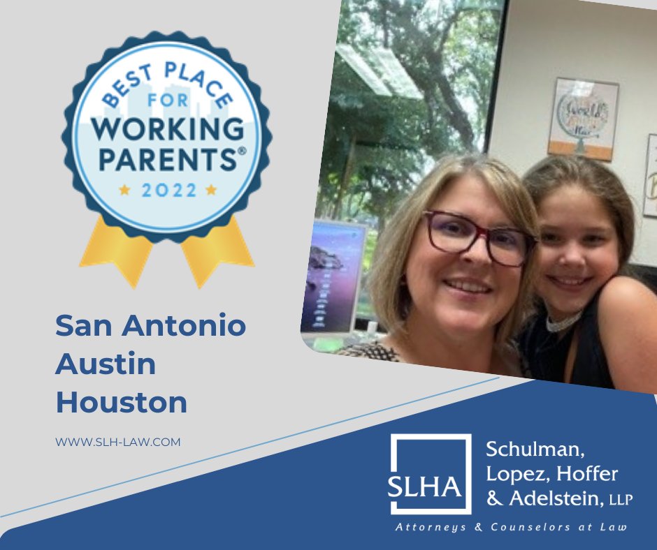 We're proud to be counted as one of San Antonio's, Austin’s & Houston's #BestPlace4WorkingParents® businesses leading the way in supporting employees and working parents, through family-friendly workplace policies and practices! Being #familyfriendly is #businessfriendly!
#SLHA