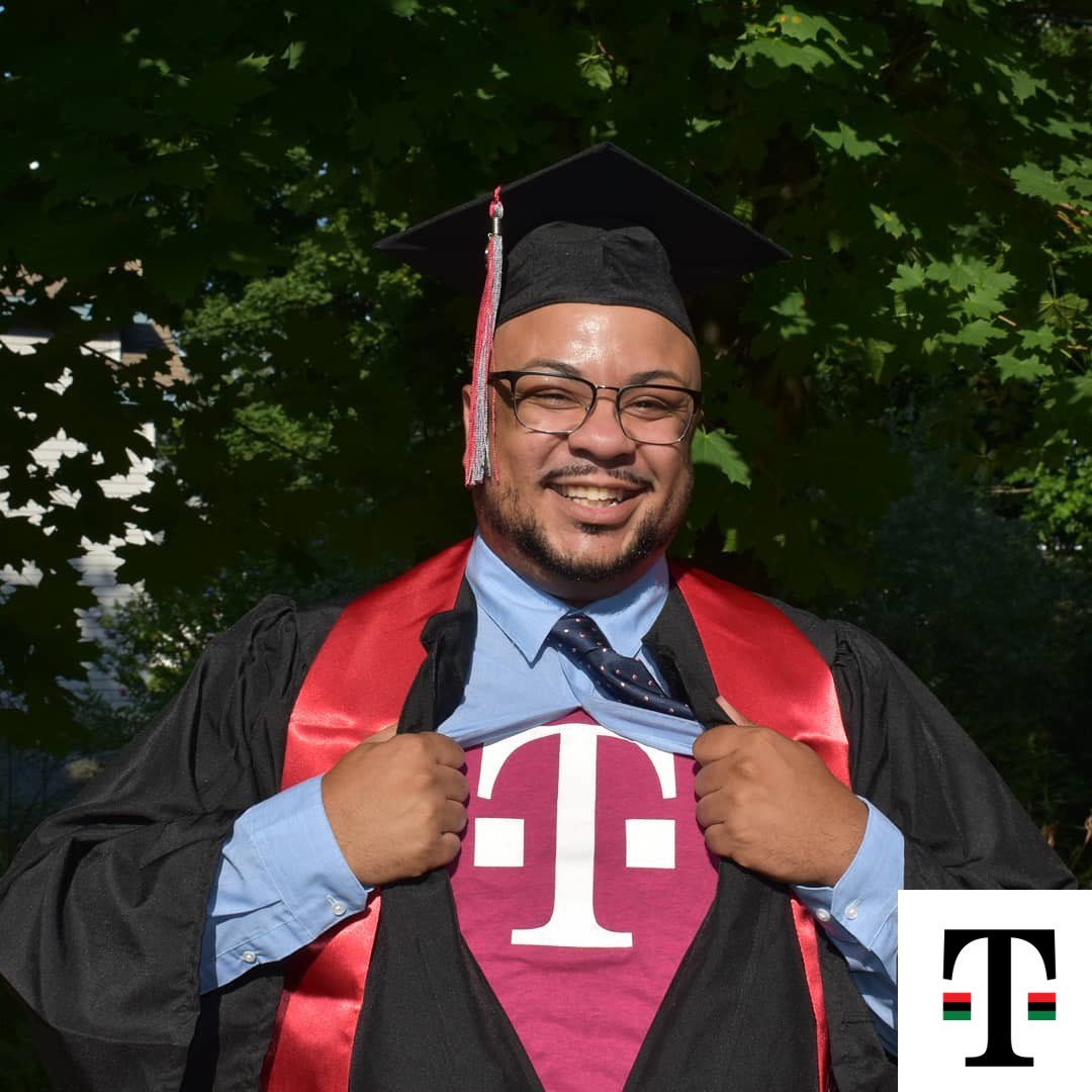 .@BillzIsMyName: "I've achieved a lot of ‘firsts’ in my family, including being the first to earn a college degree, thanks to T-Mobile. I hope to inspire and set an example for my family, community, and teams that I work with. Achieving your goals is possible if you work at it!"