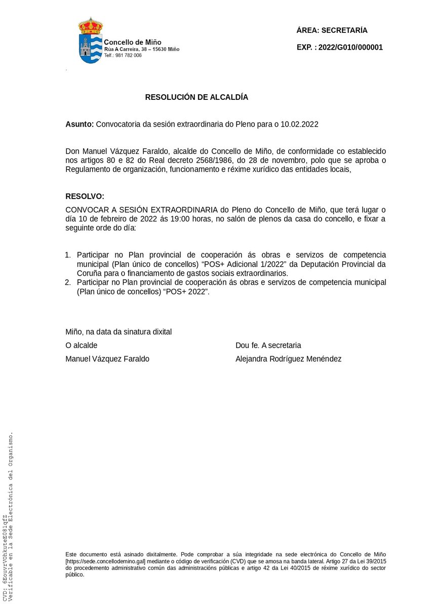 Mvfaraldo's tweet photo. Hoy jueves día 10 a 19 hs Pleno Corporación @ConcelloMino para destinar 538.000 € #PlanUnico @Depucoruna a:
▪︎Reforzar serv.sociales 71.377 €
▪︎Mejora vias 172.978 €
▪︎Arreglo plaza Fonte 115.401 €
▪︎Gasto corriente 178.039 €
#Miñotenpresente #Miñoéfuturo #MiñoAvanza https://t.co/9T7MrWieGU