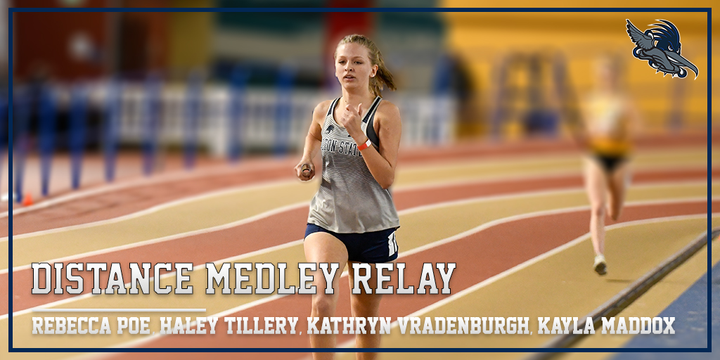 DStateXCTrack's tweet image. 39 second victory for Tillery, Mattox, Poe &amp;amp; Vradenburgh. DS's 1st ever in a relay event.
#BeepBeep #Champs