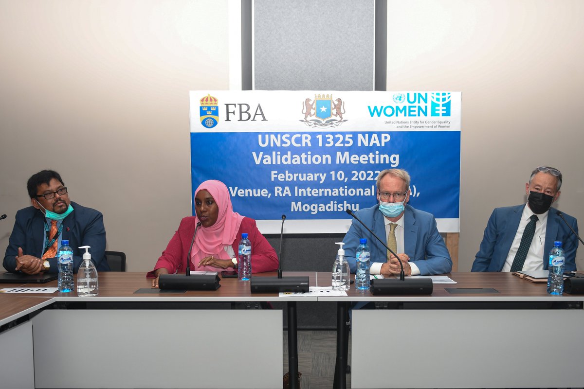 UNWomen_Somalia's tweet photo. At the closing ceremony of a three-day workshop on Women, Peace and Security in #Somalia, @Hanifaxabsade, @SwedAmbSomalia and @sadiq14 thanked the technical team of the ministries and #CSOs for their support in developing and validating the #UNSCR1325 National Action Plan. https://t.co/IW5YhyNDNX