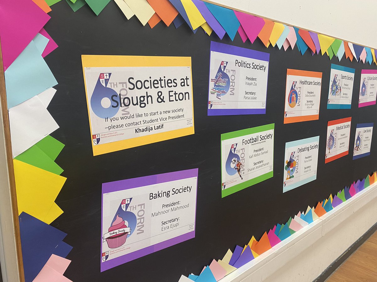 sloughetonsixth's tweet photo. We have so many societies to get involved in - all of which help give you the edge when applying to university or apprenticeships. #sixthformexperience #signuptoday https://t.co/KSKcOfXV1x