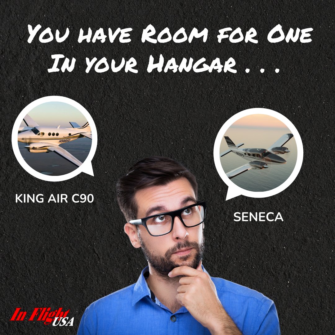 flight_usa's tweet photo. You have room for one twin engine aircraft in your hangar, which would you choose, and why?
#kingairc90 #seneca #piperseneca #textronkingair #kingair https://t.co/xLuKgA2w7y