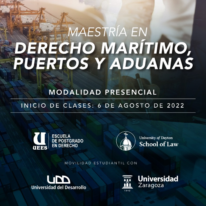 PostDerechoUEES's tweet photo. Un programa presencial de vanguardia, que te proporcionará conocimientos en el régimen jurídico local e internacional del derecho marítimo,la gestión de puertos y aduanas.  
Incluye opción de segunda titulación en @UDaytonLaw 🇺🇸 y movilidad estudiantil internacional.