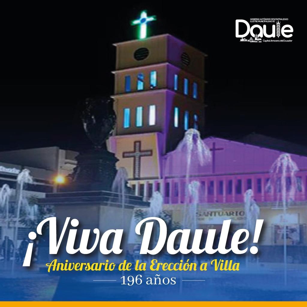 WilsonCanizares's tweet photo. Conmemoramos una gran fecha en nuestra ciudad. 
¡Viva #Daule! https://t.co/7pTwT4tmJu