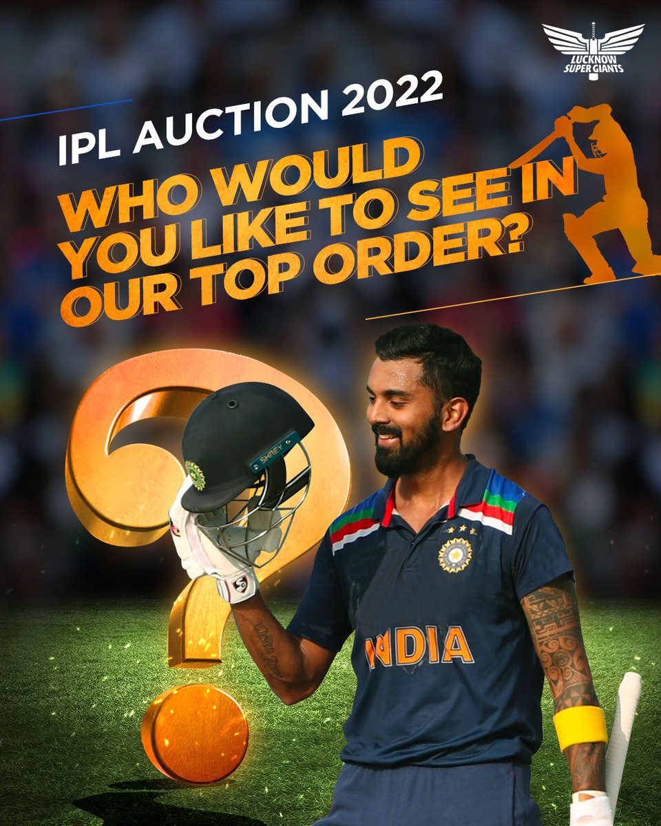 LucknowIPL's tweet photo. Lucknow ko hai batsmen ki talaash. Tell us who should we go for in the auctions. 👇

#IPLAuction #IPLAuction2022 #LucknowSuperGiants https://t.co/GI0mkRdyqE