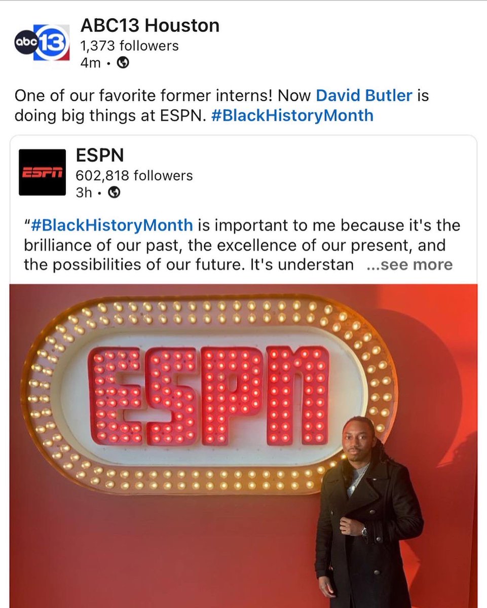 espndave7's tweet photo. Here’s to making my mark in Black History 🥂✊🏾. To be recognized by @TexasSouthern @abc13houston and @espn means the world to me. Words can’t describe how proud I am to represent my family and my community on a grand scale. God is good🙏🏾🤎🦾. https://t.co/BPdzah3Xy2