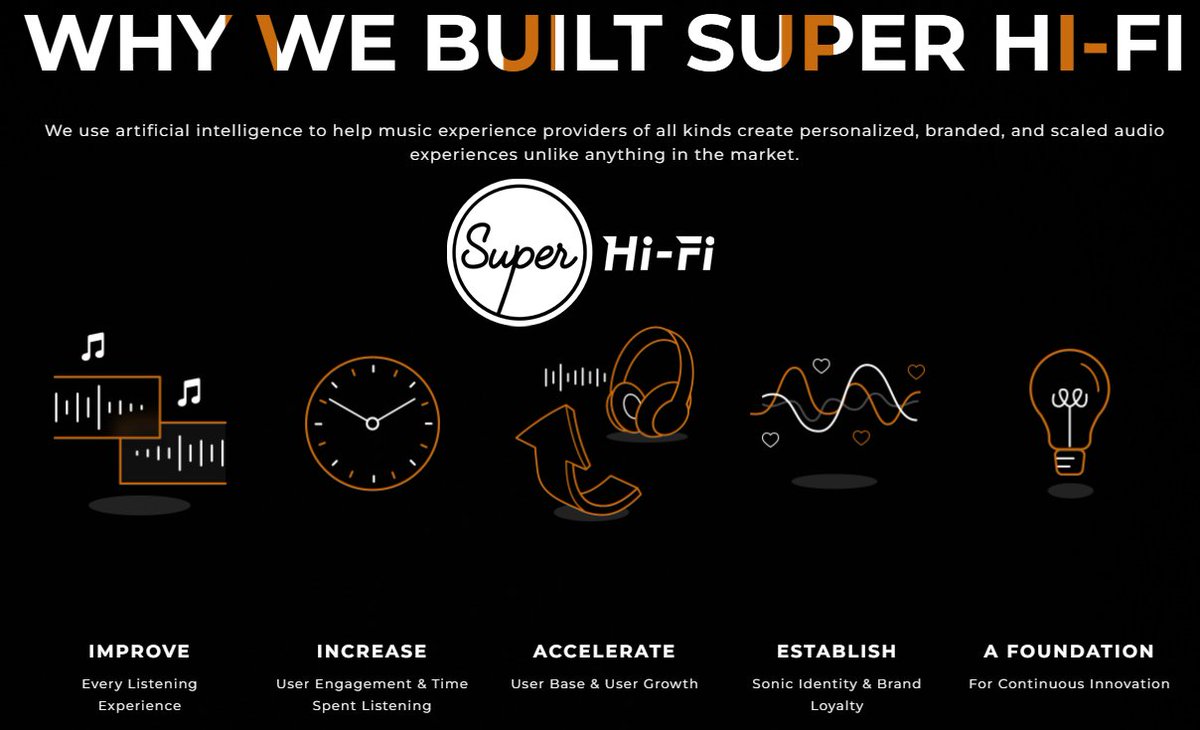Super Hi-FI (superhifi.com) entre autres, travaillent à rendre les playlists personnalisées des auditeurs bcp plus hiérarchisées, éditorialisées grâce à une #IA bcp plus évoluée que les algorithmes de prédiction musicale actuels — en analysant par exemple le tempo de