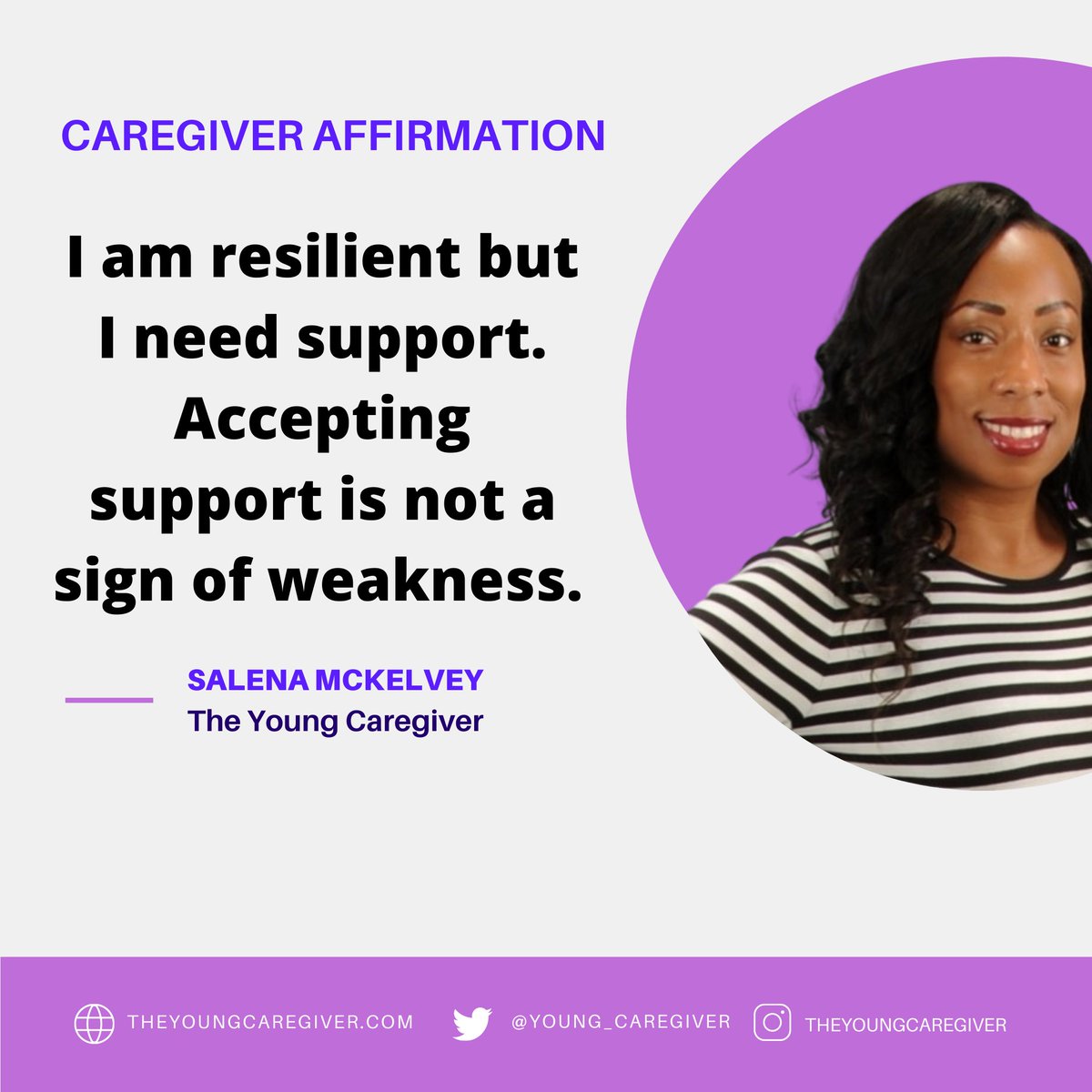 Support comes in all forms. Allow people to show up for you in the capacity they are able to. Store runs, cooking food, sitting with your loved one while you nap or run an errand. #theyoungcaregiver #caregiver #selflove #selfcare #caregiveraffirmations