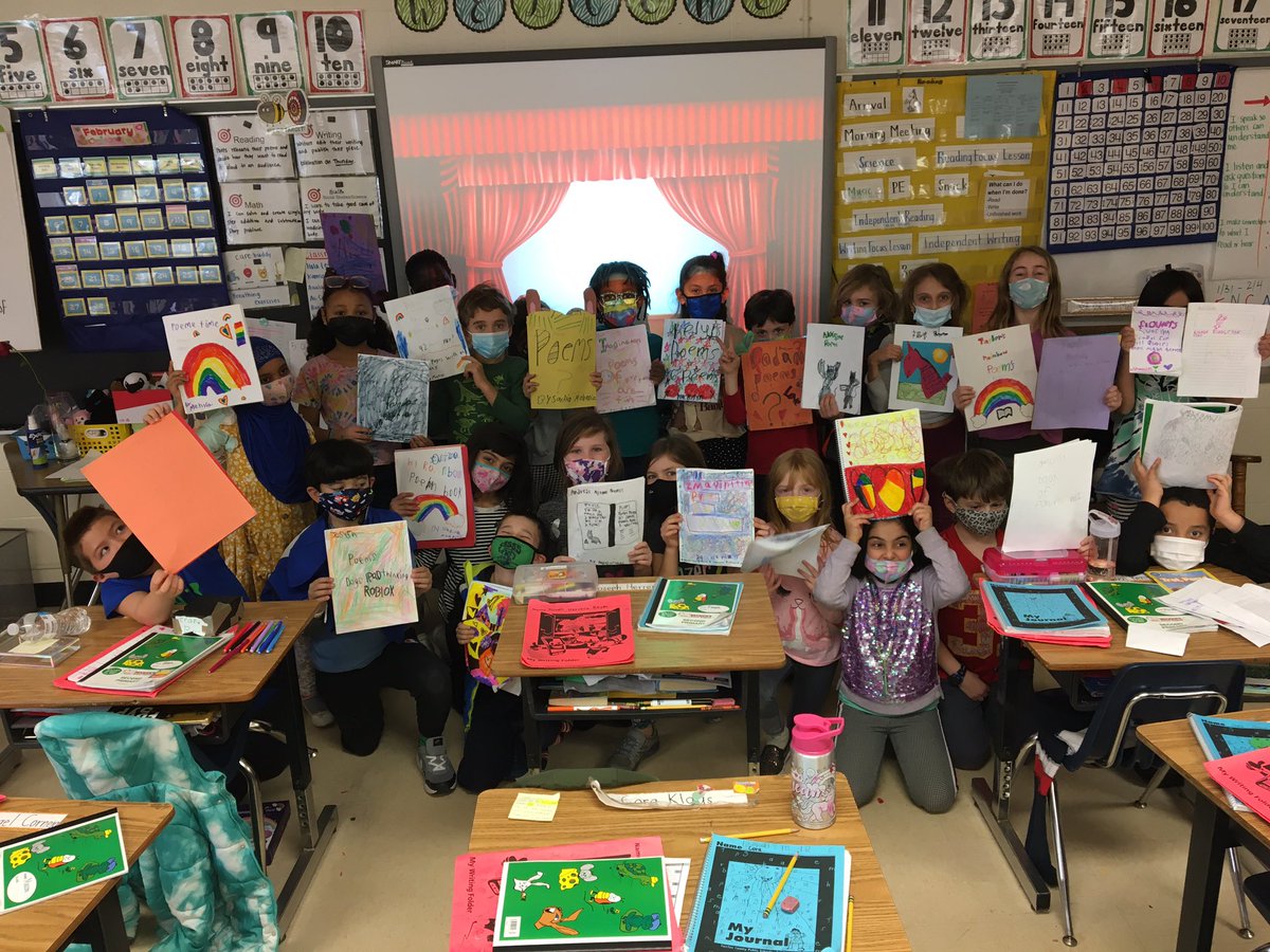 Loved celebrating our 2nd grade Poets today! They’ve worked hard and were proud of their poetry books! Kiss your Brains! <a href="/CamelotFCPS/">Camelot ES</a>