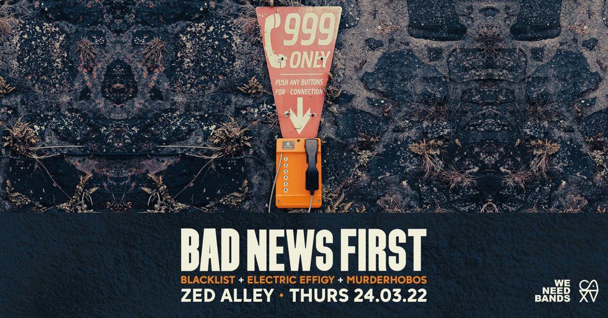 Our next gig will be at @zed_alley supporting Bad News First on 24th March.

Grab you tickets now here for what will be a great night of loud music! hdfst.uk/E71639

#blacklist #livemusic #zedalley