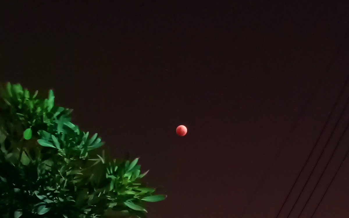 The moon is red today y’all #moonphotos