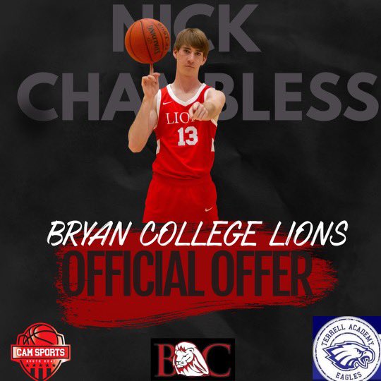 Nick Chambless (@chambless_nick) on Twitter photo All Glory to God for blessing me with my first Basketball offer to <a href="/Bryan_MBB/">Bryan College Men’s Basketball</a> ‼️💫💙 Thankful for everyone who helped me along this journey... time to keep working‼️ <a href="/Jarrett_PRO/">Jarrett Christian</a> <a href="/PRO_Movement1/">#PRO Elevation Inc. | #PRO Movement Athletics</a> <a href="/CoachJuke/">Coach Juke</a> <a href="/KyleSandy355/">Kyle Sandy</a> @KyleLWALB <a href="/Terrell_Eagles/">Terrell Academy Athletics</a> <a href="/CoachWalker_9/">Ashley Walker</a> <a href="/BillMurdock7/">Bill Murdock</a> All Glory to God for blessing me with my first Basketball offer to <a href="/Bryan_MBB/">Bryan College Men’s Basketball</a> ‼️💫💙 Thankful for everyone who helped me along this journey... time to keep working‼️ <a href="/Jarrett_PRO/">Jarrett Christian</a> <a href="/PRO_Movement1/">#PRO Elevation Inc. | #PRO Movement Athletics</a> <a href="/CoachJuke/">Coach Juke</a> <a href="/KyleSandy355/">Kyle Sandy</a> @KyleLWALB <a href="/Terrell_Eagles/">Terrell Academy Athletics</a> <a href="/CoachWalker_9/">Ashley Walker</a> <a href="/BillMurdock7/">Bill Murdock</a>