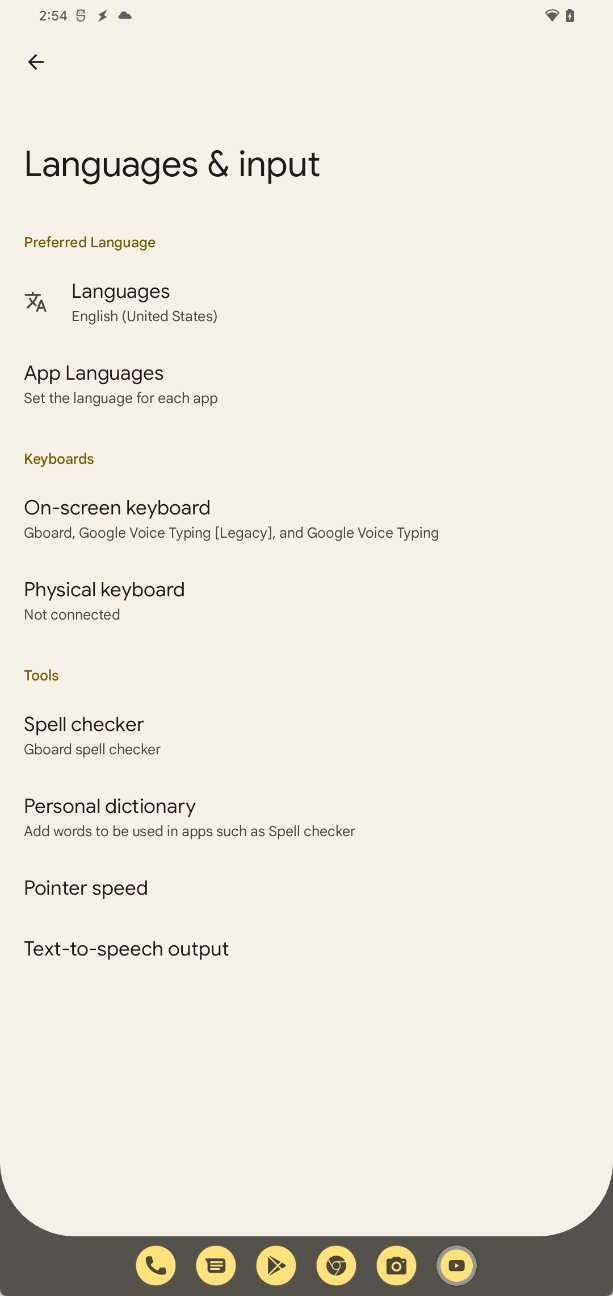 Per-app language preferences