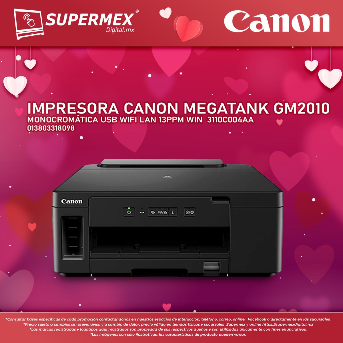 Con la Multifuncional Canon Megatank GM2010 tinta a color, imprime imágenes que enamoren.
Imágenes con colores intensos y el escáner con la mejor definición  
¡Adquiérelo aquí! 👉bit.ly/3LpXmj1
#Supermex #tecnología #PC #innovación #Canon #impresoras #Multifuncional