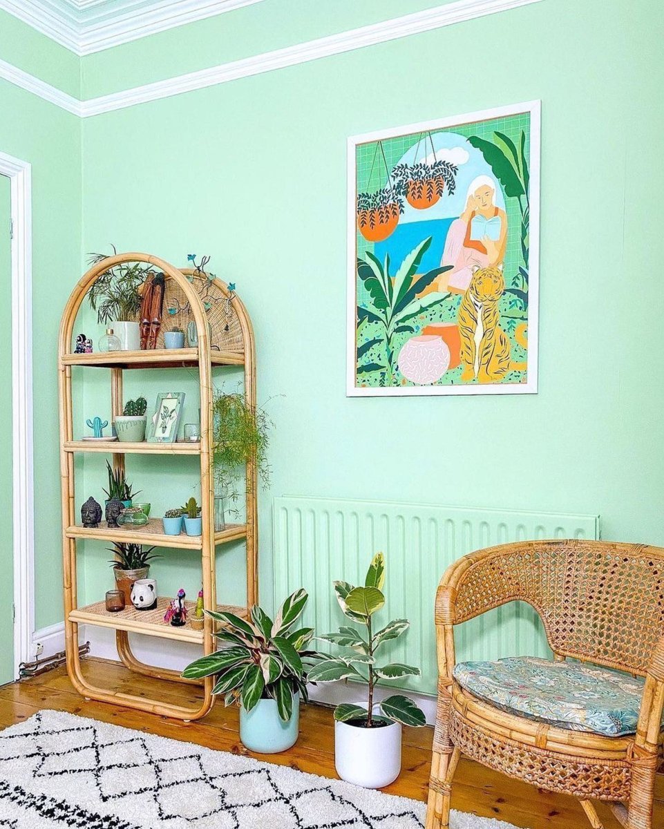Spending the rest of winter in this pastel room. 🌴

Photo from 53houseplantsandme
Art by 83Oranges