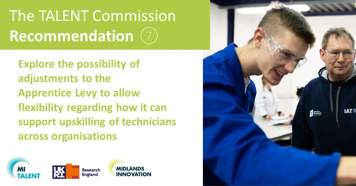 InnovationMids's tweet photo. The #TALENTCommission: How can government & policymakers influence change to upskill the HE, R&D sector? #NAW2022
✅ Explore potential adjustments to the #ApprenticeLevy
✅ Flex criteria upskill technician apprentices more widely
D/L report https://t.co/myO7iJqUBz https://t.co/TK3lNZVlNn