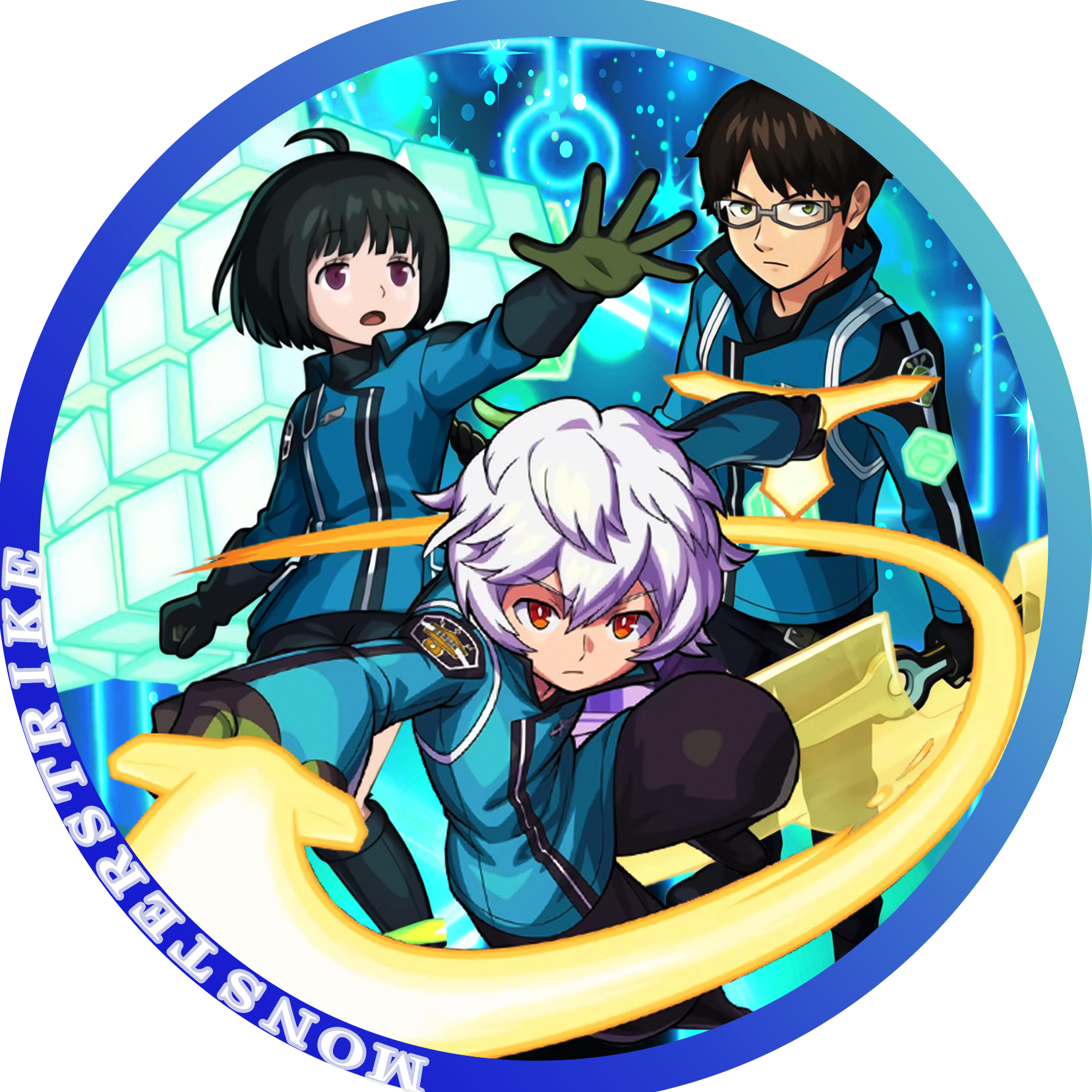 ささほん チェンソー様最高 ワールドトリガー モンスト 第2弾コラボ記念のアイコンとヘッダー完成しました 玉狛のヒュースが欲しかった所存 W でも 降臨で影浦先輩くるからテンションはバリ高です 笹本棚 モンストコラボ ワートリコラボ