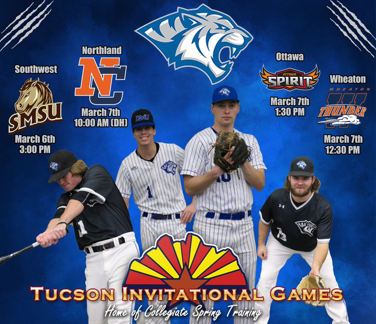DWUBaseball's tweet photo. Our schedule for the Tucson Invitational Games is official! https://t.co/RyEeifgTpC