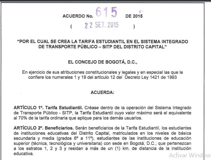 Ronaldfvargass's tweet photo. El  22 de sep de 2015 el Consejo de Bogotá creó la tarifa diferencial para esstudiantes.  A la fecha esto no se ha implementado y con el retorno a la presencialidad, cientos de estudiantes vulnerables requieren de este apoyo, @ClaudiaLopez , necesitamos que pongan en marcha esto! https://t.co/qpSNoA8pCp