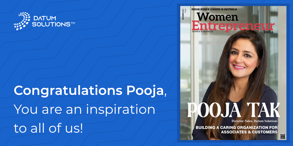_Datumsolutions's tweet image. We&apos;re proud to share that our very own Pooja Tak is featured on the cover story of @WomenEntrepre16!

She&apos;s a role model to all of us at Datum Solutions, and we&apos;re fortunate to have her on our team.

 Read the full interview 🔗womenentrepreneurindia.com/digital-magazi…

#datumpeople #womenleaders