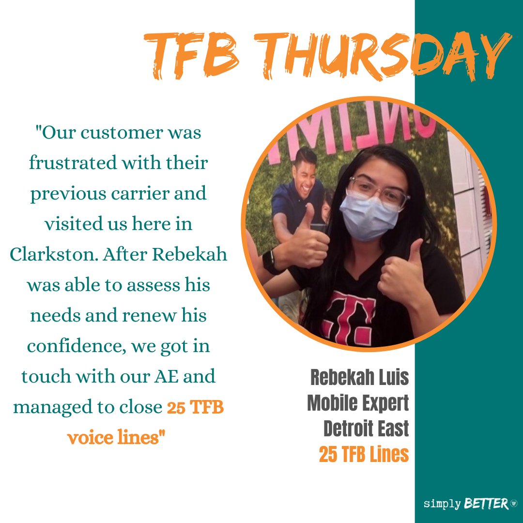 WirelessVision's tweet photo. We make sure our customers have the best experience! Shout out to Rebekah at our Detroit East @TMobile location for closing 25+ lines ππ#TFBThursday #TakingCareOfBusiness @SByrneDoyle @aarontubbs_ @JonFreier @Sentowski8 https://t.co/pePIDIhXq8