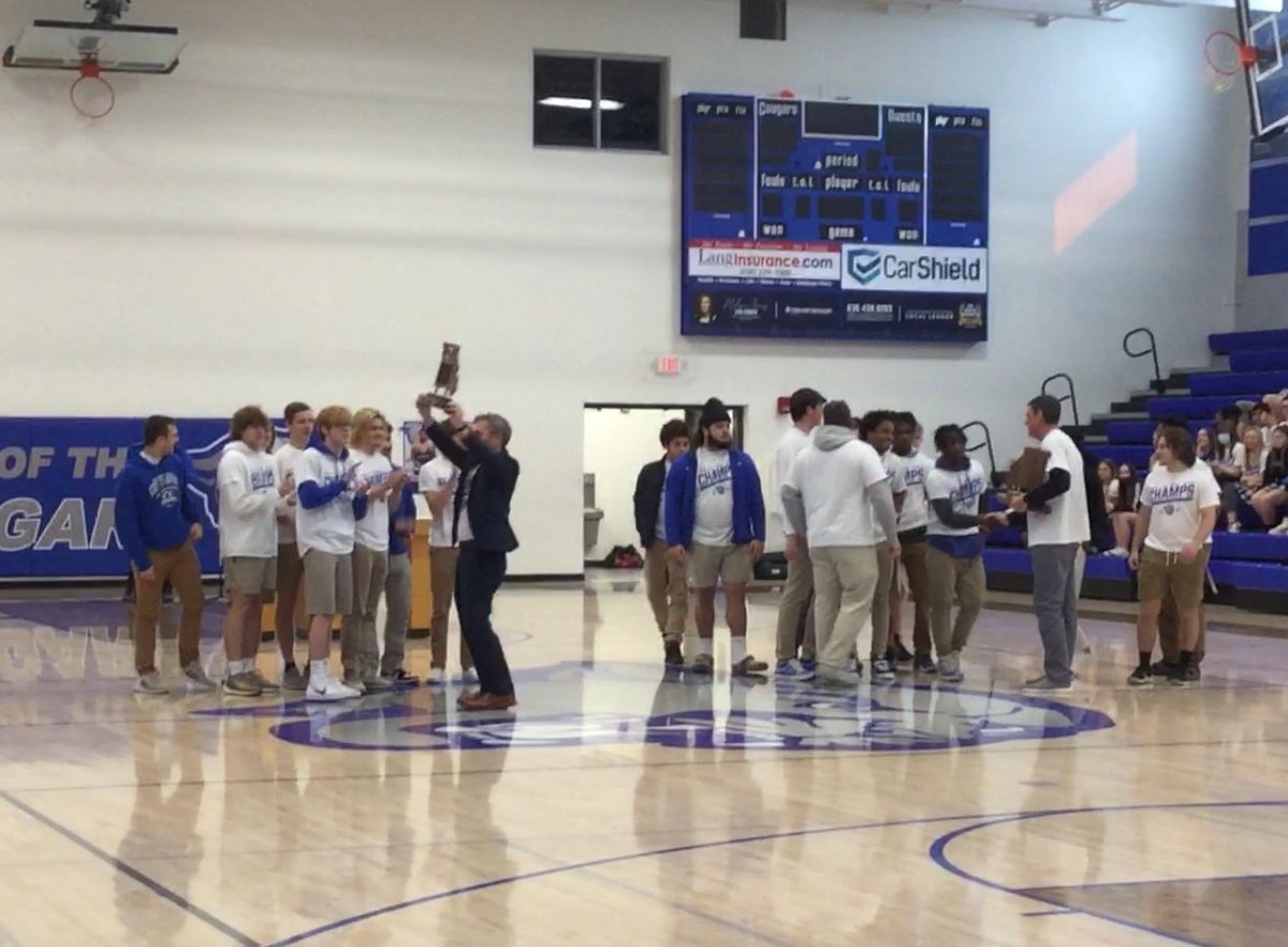 Mjlurtz's tweet photo. What an amazing day for our players to dedicate our state soccer championship trophy to our school! Thank you, LHS! @MSHSAAOrg @LutheranCougars https://t.co/0hnuzD6tFA