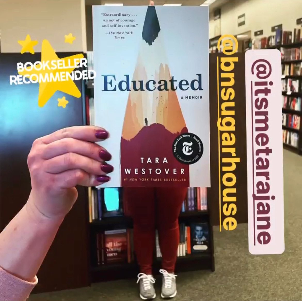 It’s not Friday and it’s not a face, but we were so excited about the #paperback release of Educated ✏️we just couldn’t resist! 😂 If you haven’t read this incredible #memoir - today’s the day! 📚♥️ #bn #bnbuzz #mybn #books #paperbackbooks #memoirs #mustread #tbr #bookface