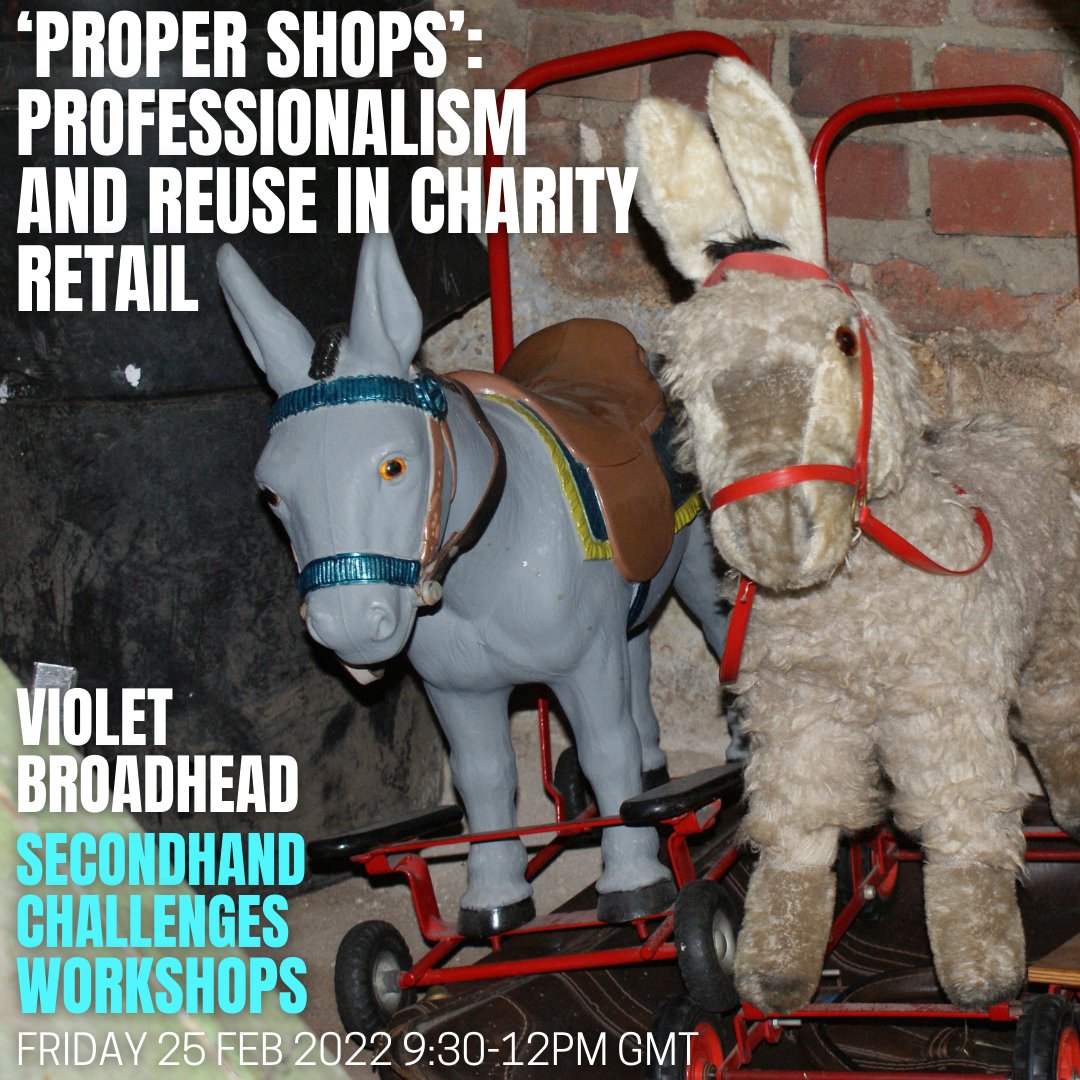 Speaker highlight 2: <a href="/VioletBroadhead/">Violet Broadhead</a> from <a href="/BristolUni/">University of Bristol</a> will join us to talk about her research -
'"Proper shops": professionalism and reuse in charity retail'
@ 25th Feb Waste &amp; Reuse Workshop
(link in profile)