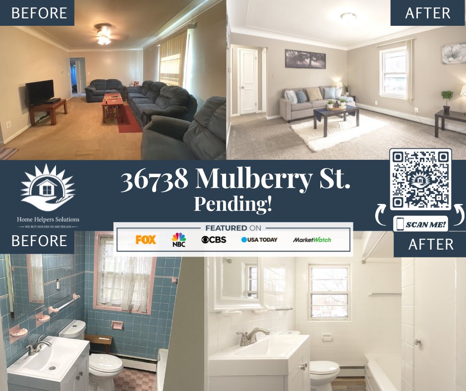 HomeHelpersSol's tweet image. 36738 Mulberry St. is pending! 💥

This completely redone 4 bedroom, 2 bath house in Clinton Twp is on it's way to a new owner! Check out some before &amp;amp; after pics. We're very excited for a new family to make this place home &amp;amp; enjoy it for many more years! 🎉🏡