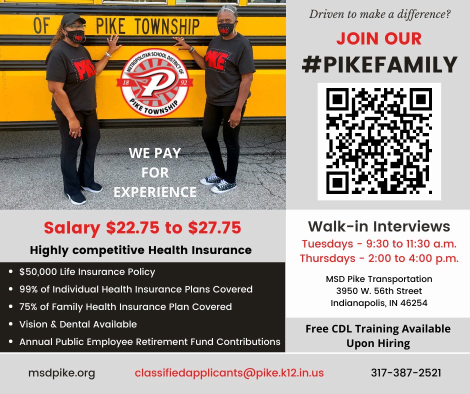 Join us for walk-in interviews today from 2 to 4 p.m.