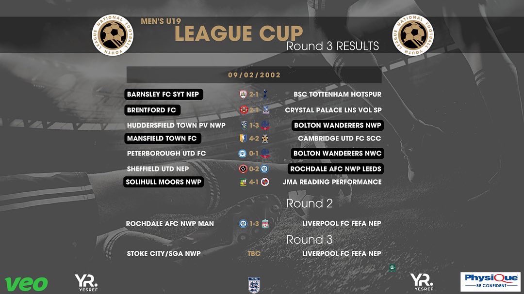 Congratulations to @TeversalFCs @brxd_hall and his @mansfieldtownfc team mates in their Round 3 win of the @NFYLU19 League Cup and progressing to the quarter finals. 

@TomlinPersonnel 

#readyteviego