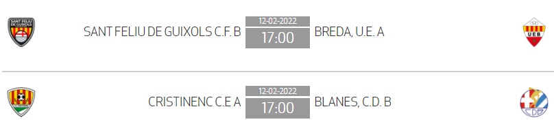 RadioesportsCat's tweet photo. #3CatG18 - Jornada 19
Dissabte 12 de febrer a les 17 h.

🏟️ Municipal Vilartagues
⚽️ @cfsfeliuguixols - @uebreda 
     
🏟️ Municipal de Santa Cristina d'Aro
⚽️ @CECRISTINENC  - @CDBlanesOficial B

#SuportalesportGironi #Futbolcat #Futcat https://t.co/x7leOgAGQl