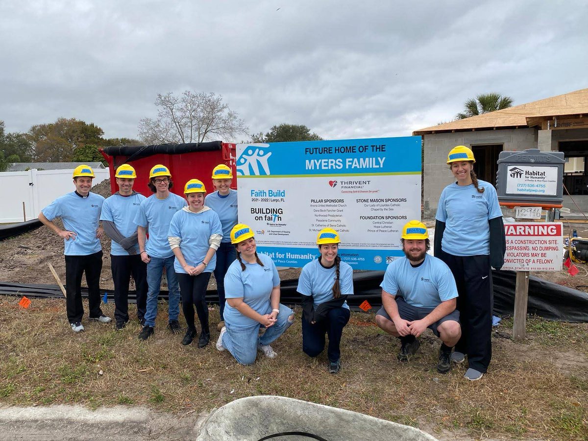 SCOS_parish_'s tweet photo. The 10:24 Young Adult ministry participated in the Habitat for Humanity Faith Build with Habitat for Humanity of Pinellas and West Pasco Counties. Norma Myers and her family are being provided a home in part because of a donation from St. Catherine of Siena parish. #LifeatSiena https://t.co/HS3eFxprPe