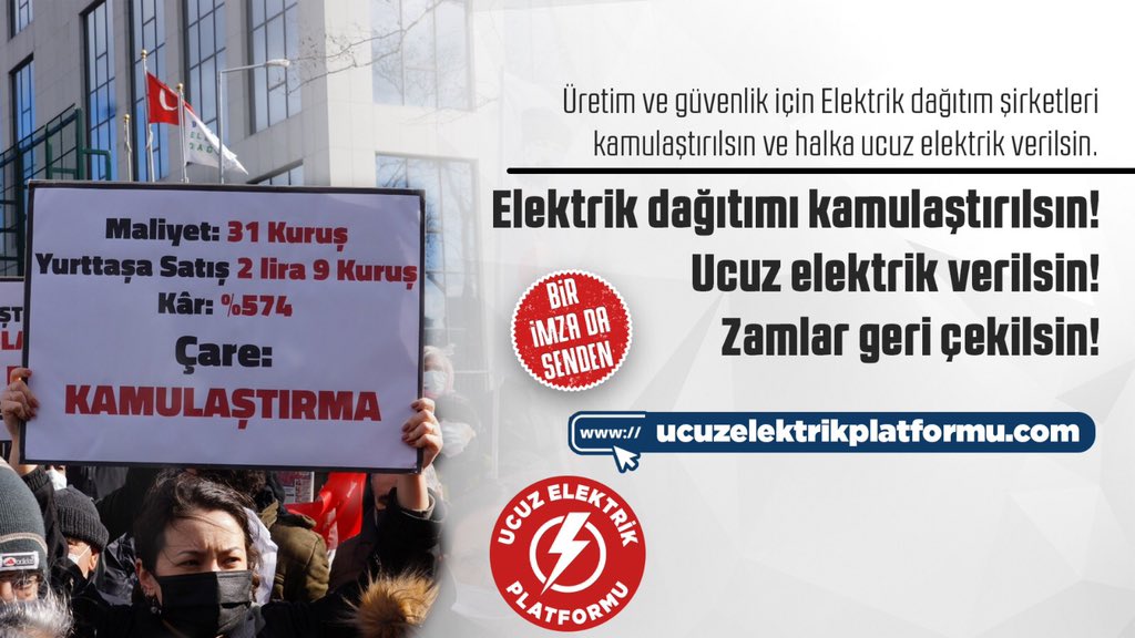 aliiozgrr's tweet photo. Türk milletinin ihtiyaçlarını, taleplerini özel şirketlerin insafına mı bırakacağız ?

Pahalı elektrik ile mücadele, enerjinin kamulaştırılmasıyla olur. 

https://t.co/SMIDxzcAOf
#UcuzElektrikPlatformu https://t.co/A6HgAUvufE
