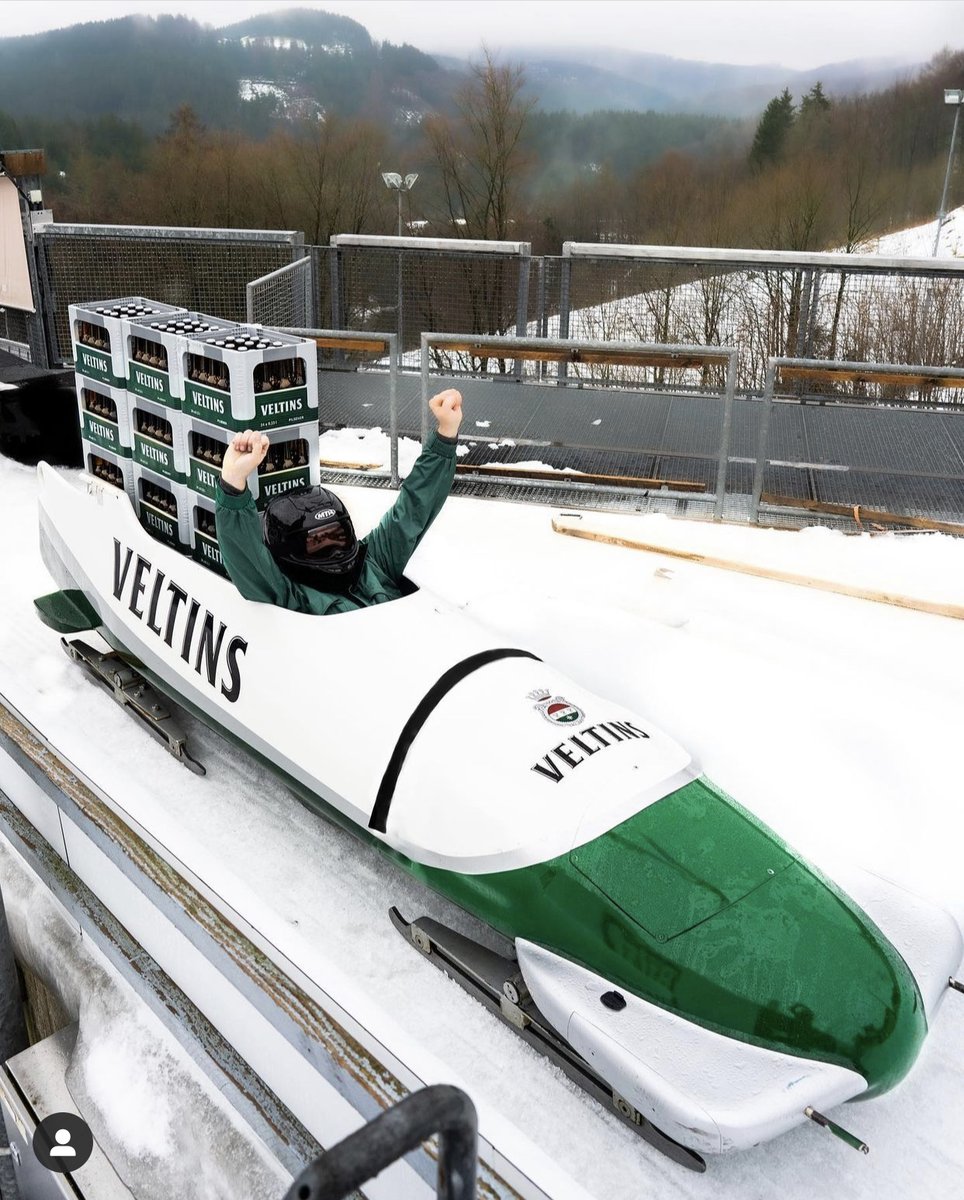 Germany swept Gold, Silver and Bronze in the luge competition, but <a href="/Veltins/">VELTINS</a> is going for the Platinum metal in the Bobsled.  #NoBrakemanNeeded #FullSteamAhead #IceColdBeer #GermanBeer #ImportedBeer #OIympics #Bobsled