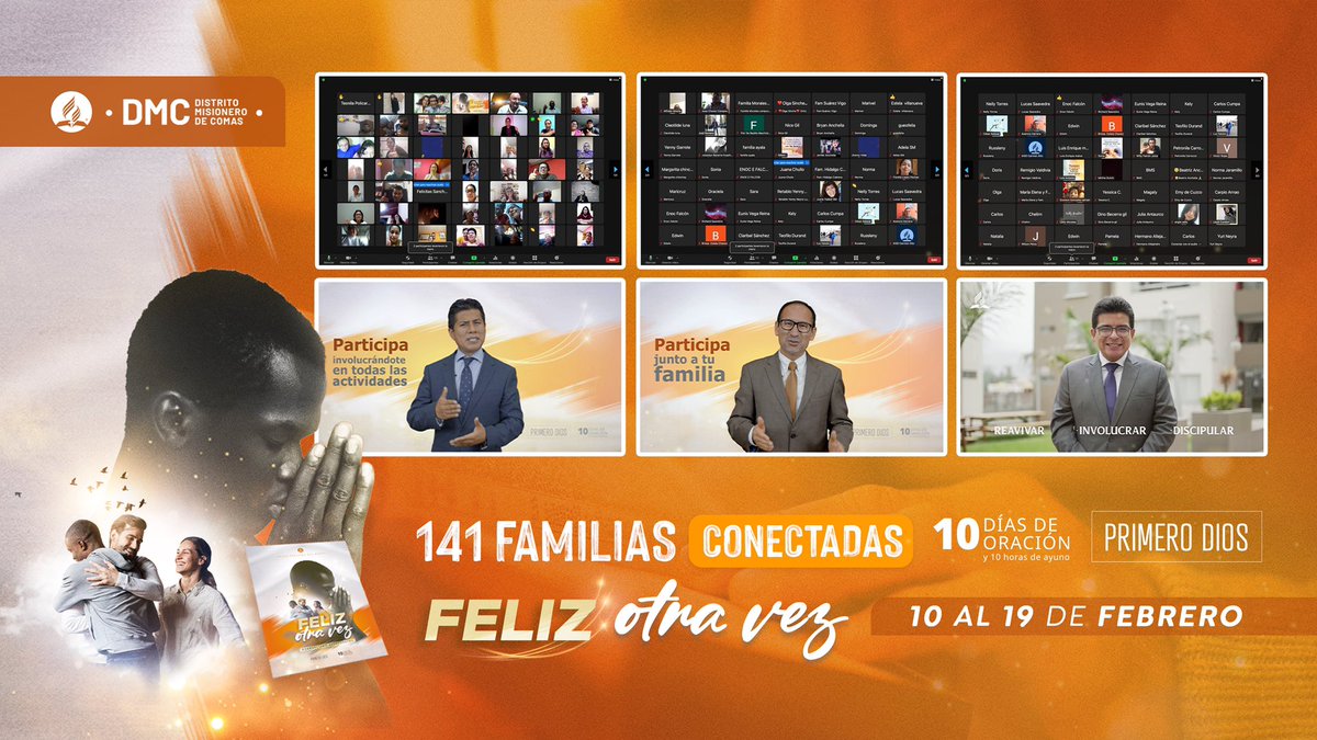elisaig7's tweet image. En el #DMComas iniciamos esta gran jornada espiritual de #Reavivamiento y #Evangelismo con mas de 140 familias.
🙏🏽Oramos por el reavivamiento Espiritual de nuestras familias y que Dios nos prepare para los momentos de ayuno y oración de este sábado
#10DiasdeOración #FelizOtraVez