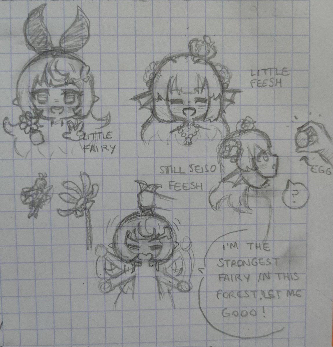 I did try to do the other girls too but my notebook kept getting so dirty by the pencil so it's really rough 