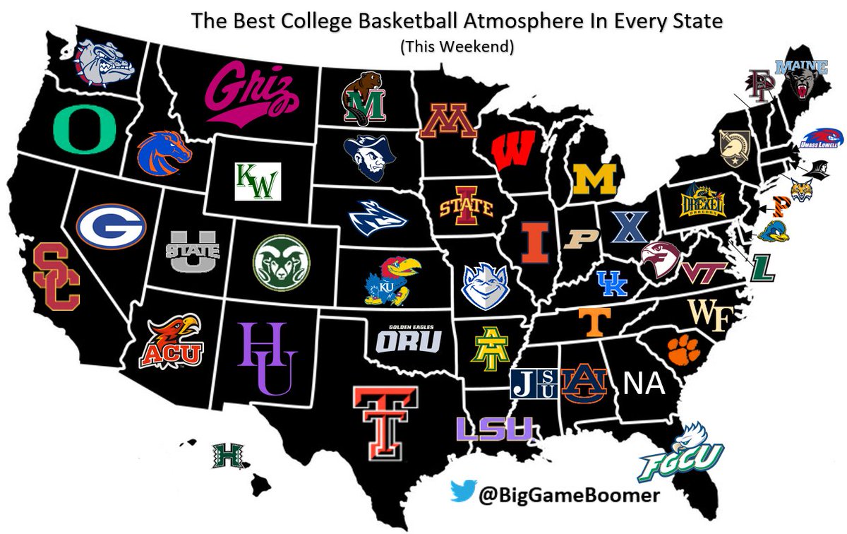 BigGameBoomer's tweet photo. The Best College Basketball Atmosphere In Every State

(This Weekend) https://t.co/ZxLTRQK6qf