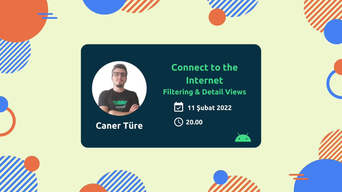 📚 Connect to the Internet dersimizin son konusundayız
⁣
🚀 Dersimiz 11 Şubat Cuma akşamı, saat 20:00’da Google Developer Communities Turkey YouTube kanalında
⁣
🌟 Caner Türe, "Filtering &amp; Detail Views" konusunu anlatmak için bizlerle olacak

📌 youtu.be/zLJELMCWZKs
