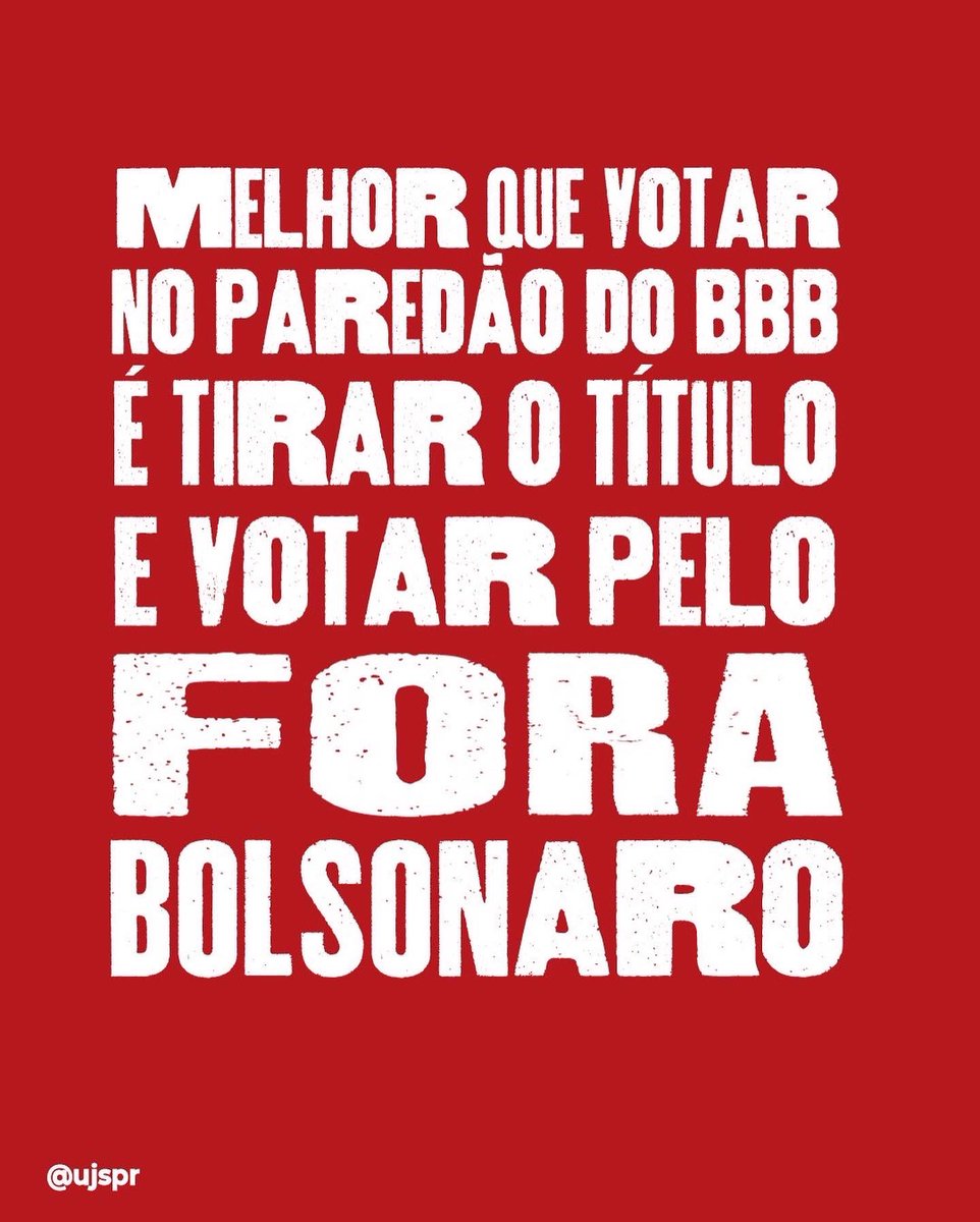 ujs_parana's tweet photo. Votar no paredão do BBB é bom, mas votar pra tirar o Bolsonaro é melhor ainda! Tire ou regularize seu título de eleitor até 4 de maio!

#ForaBolsonaro #Eleiçoes2022 #SeLiga16 #TireOTitulo https://t.co/P2TDoXy6JW